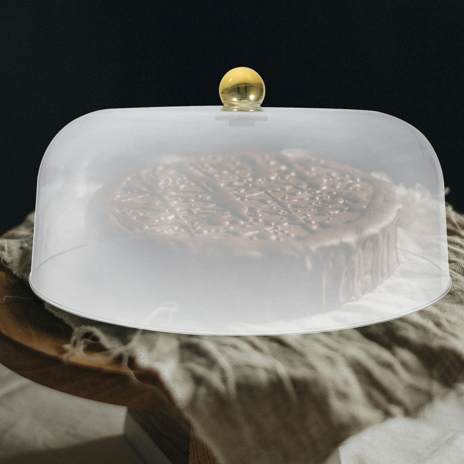 Plastic Dome Clear - 28 cm Plastik Pasta Kubbesi, Şeffaf